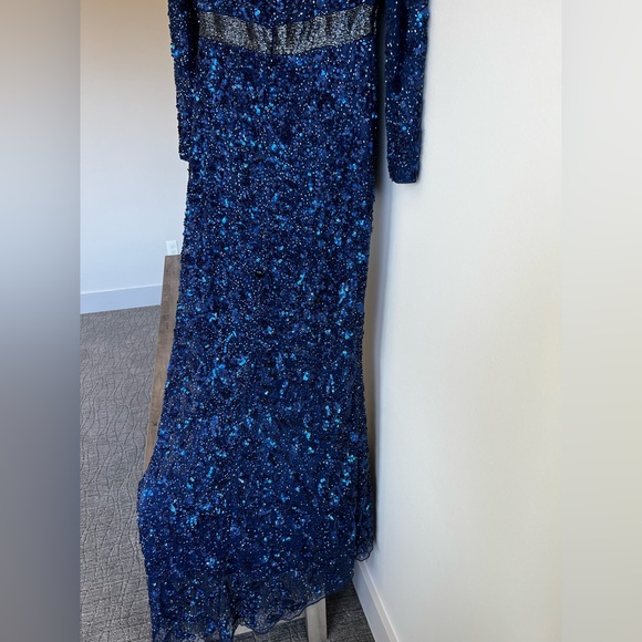 Mac Duggal Long Sleeve Illusion Gown with Embellishment - Picture 9 of 11